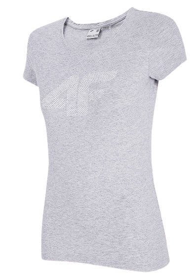 T-shirt damski 4F TSD014 szary bawełniany 
