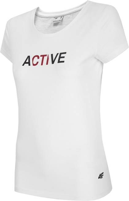 T-shirt damski 4F TSD019 bawełniany biały 