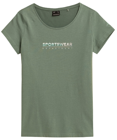 T-shirt damski 4F TSD025 zielony bawełniany 